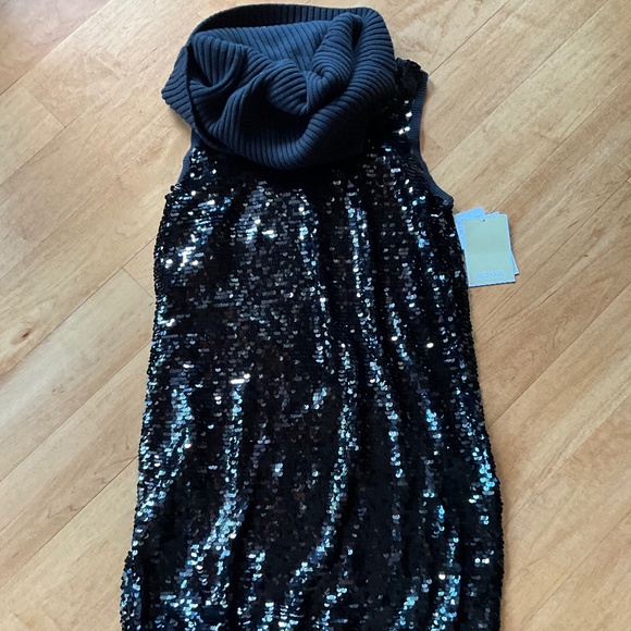 Michael Kors Black Sequin Sweater Dress - Picture 2 of 8
